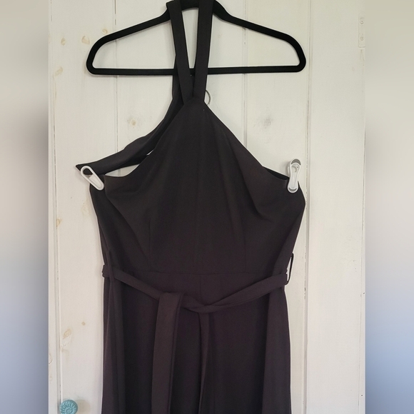 Wdirara Empire Halter Tied Backless High Waist Belted Jumpsuit - Picture 4 of 14